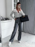 Дамска блуза ANELIA в бяло и черно - Image 3