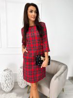 Карирана рокля в червено HOLLY - Image 3
