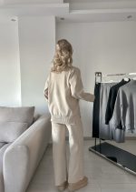 Изчистен дамски сет от плетиво MELEK в бежово - Image 2