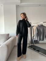 Изчистен дамски сет от плетиво MELEK в черно - Image 4