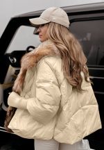Дамско зимно яке EKATERINA в цвят шампанско - Image 2