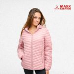Олекотено дамско шушляково яке с качулка VANIA в розово - Image 2