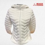 Олекотено дамско шушляково яке с качулка MARIETA в бяло - Image 2