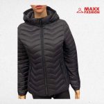 Олекотено дамско шушляково яке с качулка MARIETA в черно - Image 2