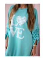 Рокля туника LOVE в небесносиньо - Image 4