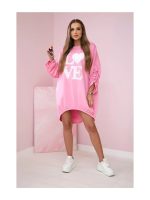 Рокля туника LOVE в розово - Image 4