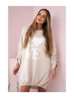 Рокля туника LOVE в бежово