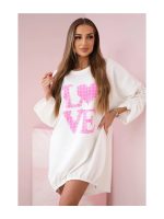 Рокля туника LOVE в бяло