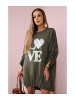 Рокля туника LOVE в зелено