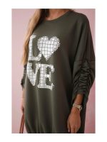 Рокля туника LOVE в зелено - Image 2