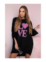 Рокля туника LOVE в черно