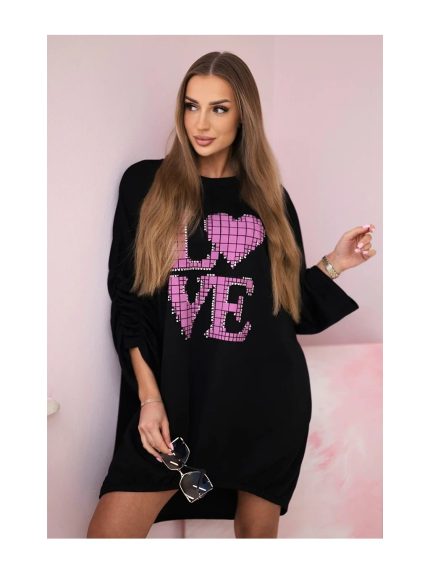 Рокля туника LOVE в черно