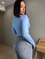 Модерни дамски дънки KASANDRA с ефектен колан с медальони - Image 2