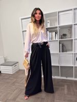 Модерен Дамски панталон със свободен силует AMALIA в черно - Image 5