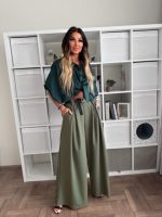 Модерен Дамски панталон със свободен силует AMALIA в зелено - Image 3