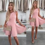 Мини рокля GALA в цвят пудра