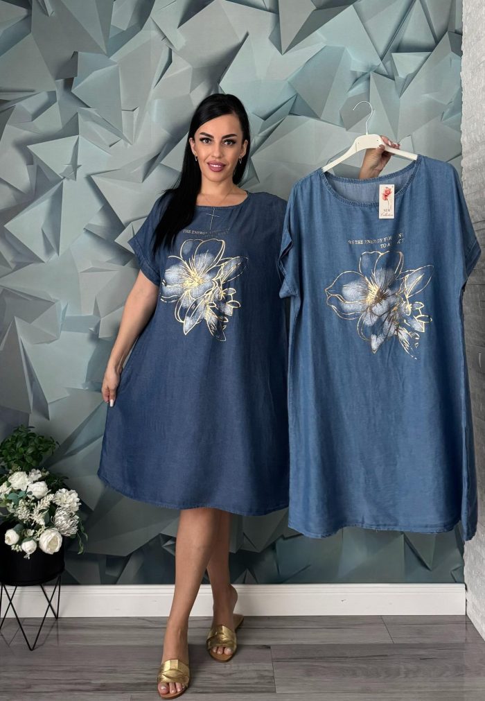 Дънкова рокля ROSE в тъмносиньо - Image 1